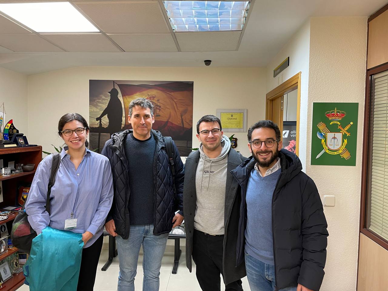 The team in a working session at a Guardia Civil office