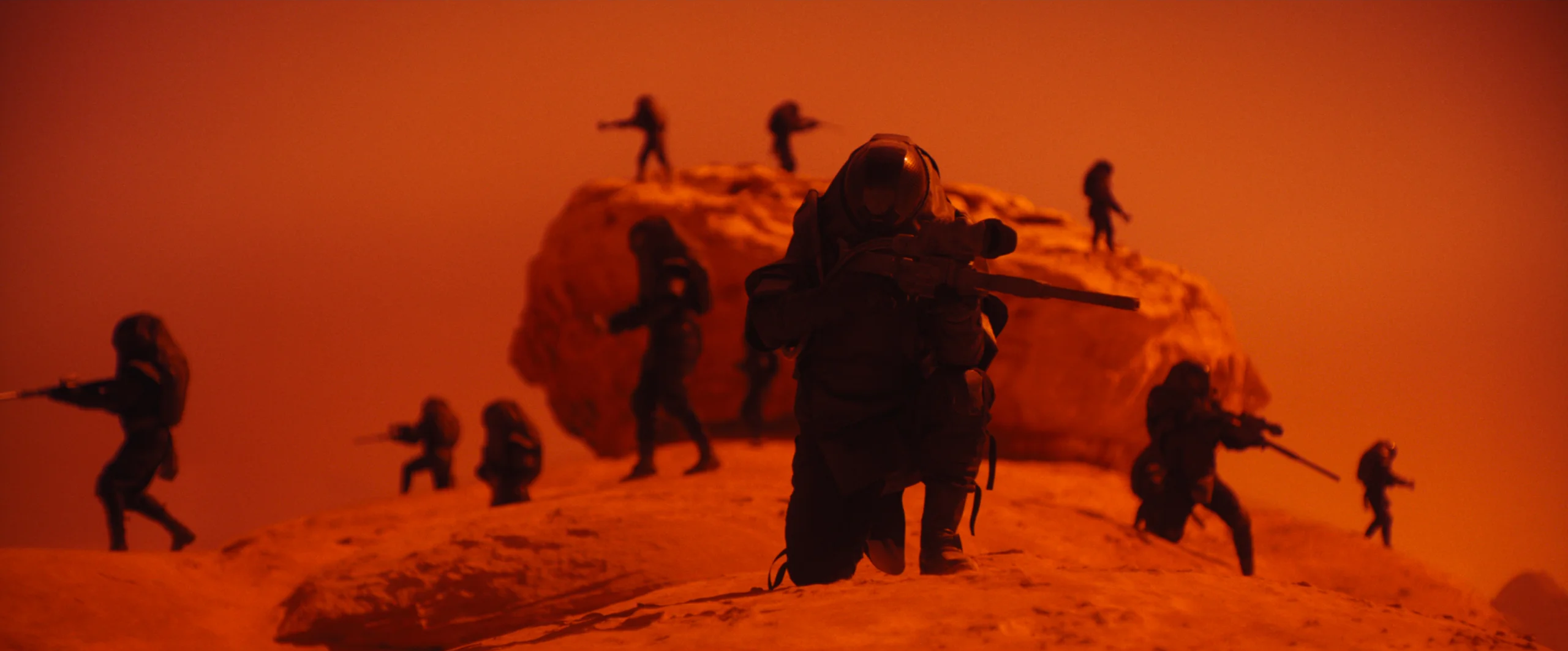 Dune: Part Two, soldiers in orange dust
