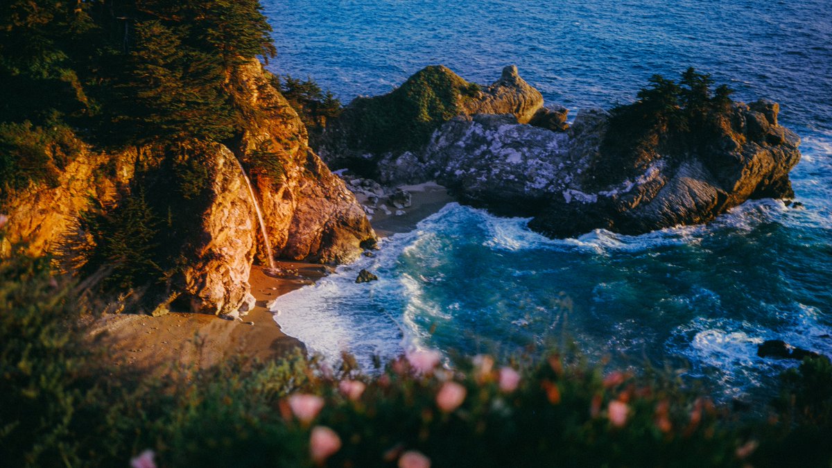 Waterfall cove at golden hour
