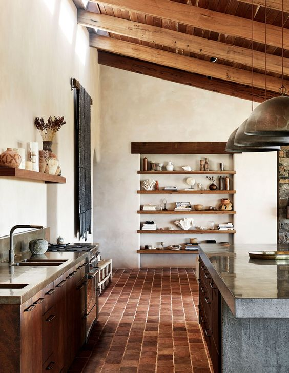 Rustic kitchen, terracotta and beams