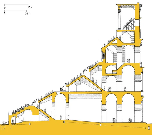 Roman amphitheatre cross-section
