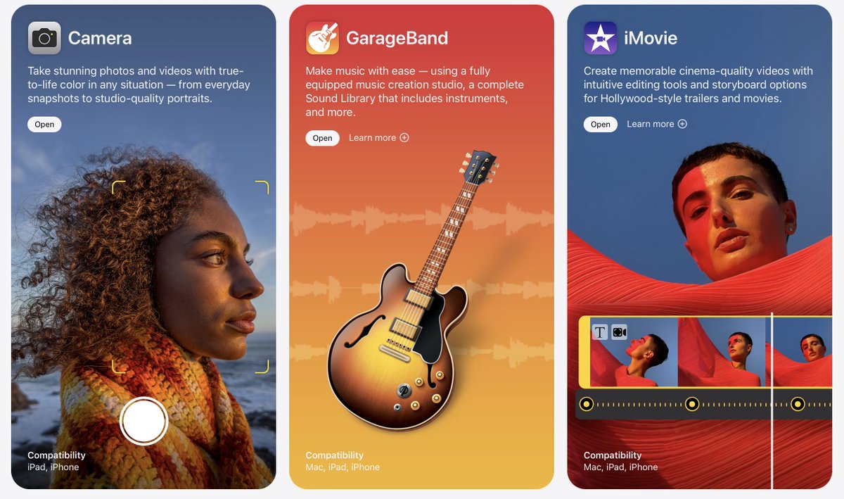 Apple App Store feature cards