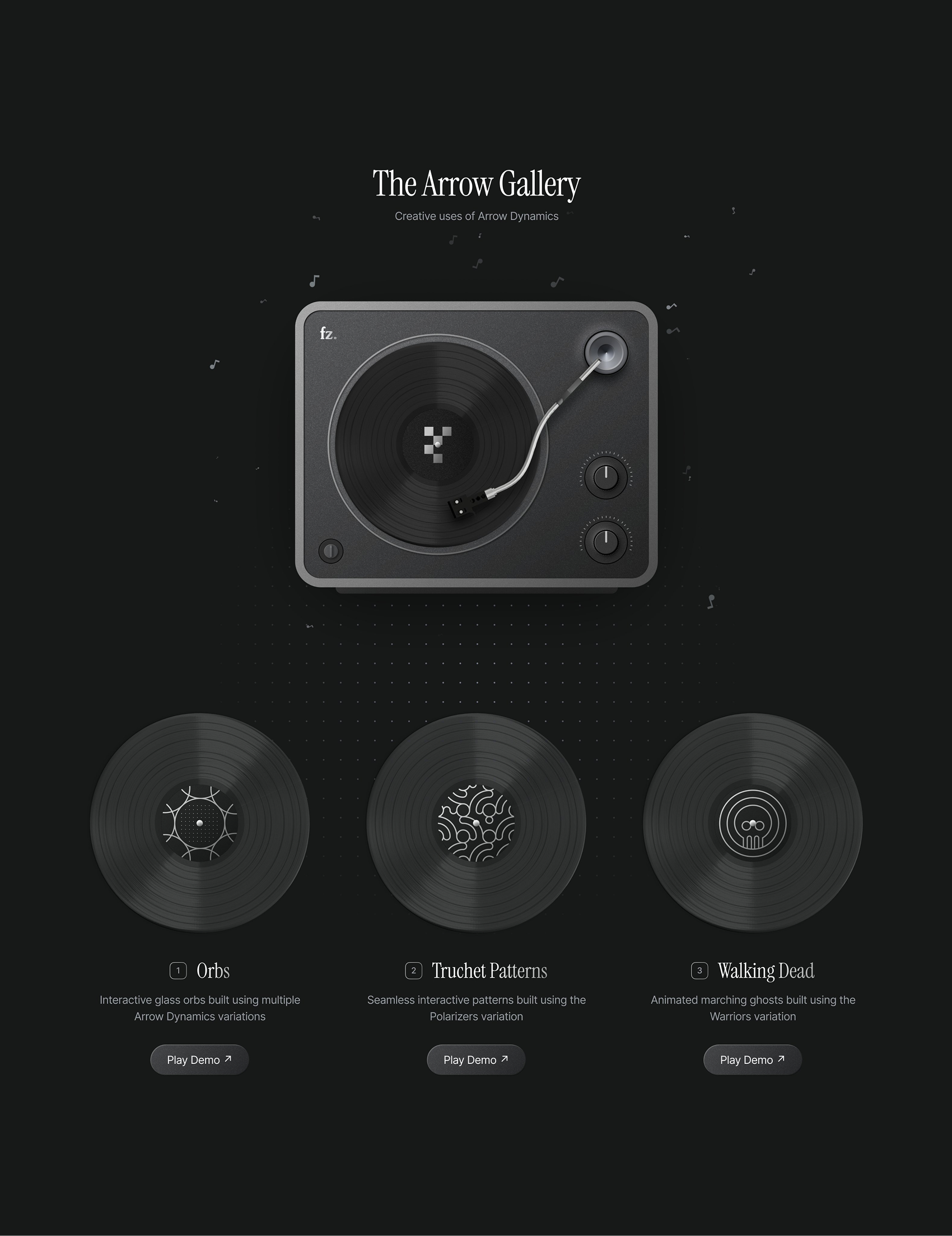 The Arrow Gallery — animation library showcase