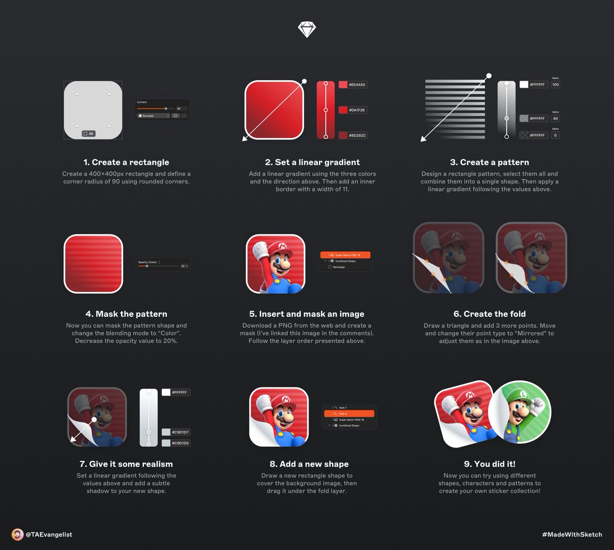 How to build a sticker icon in Sketch
