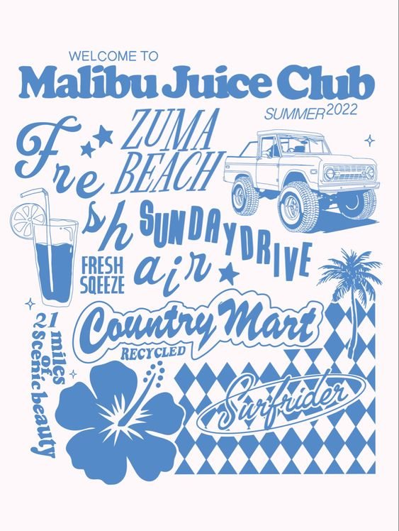 Malibu Juice Club — Summer 2022 tee graphic
