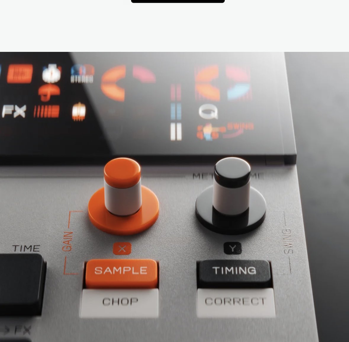 Groovebox detail, sample and timing controls