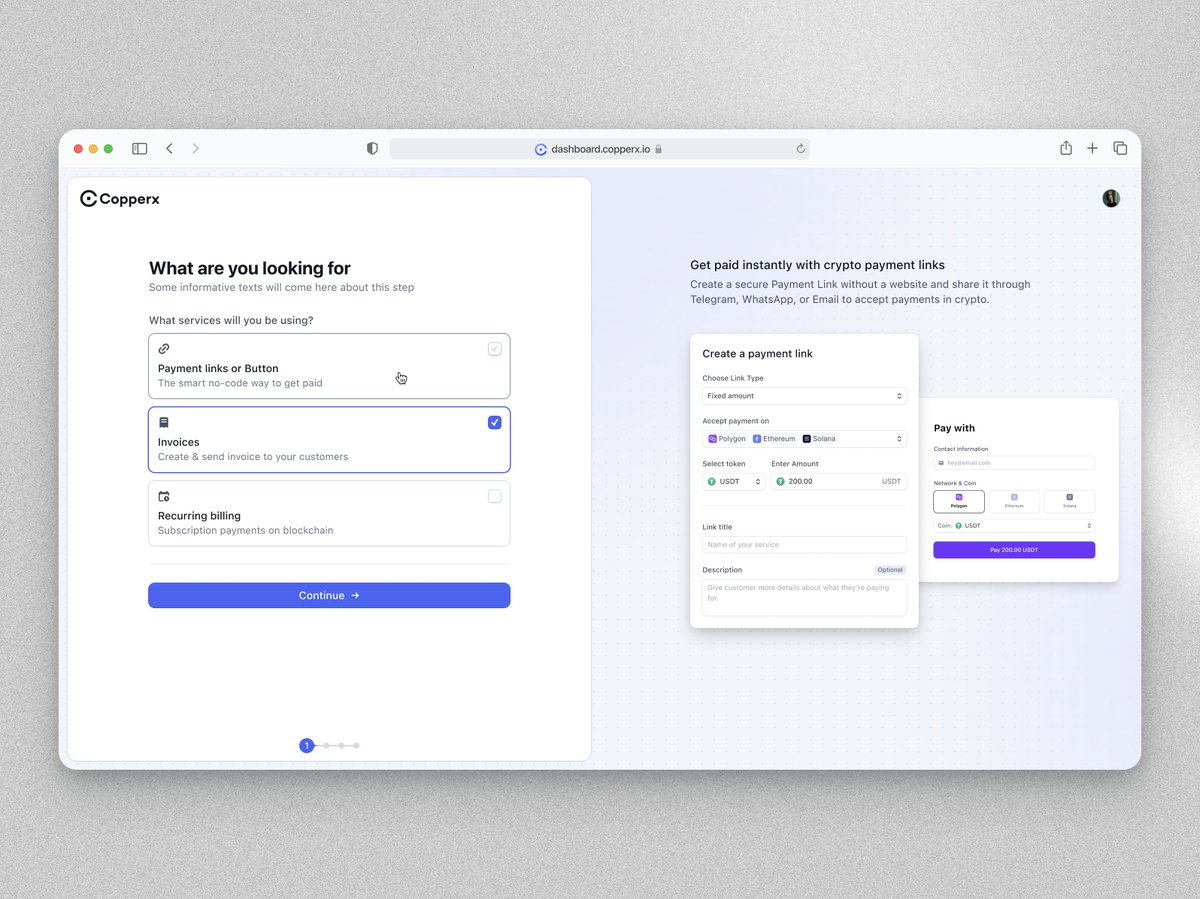 Copperx — crypto payment onboarding
