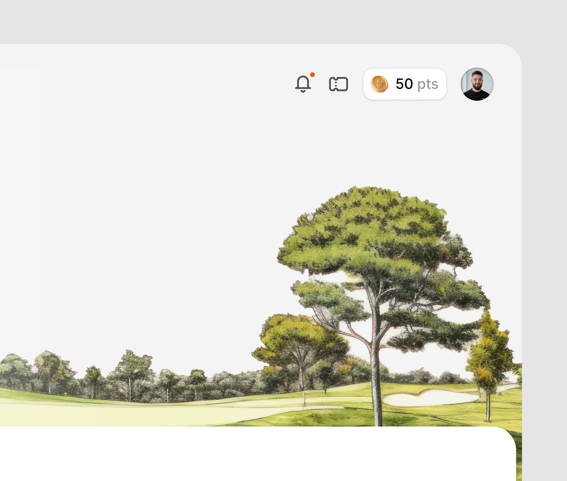 Golf app header, illustrated course