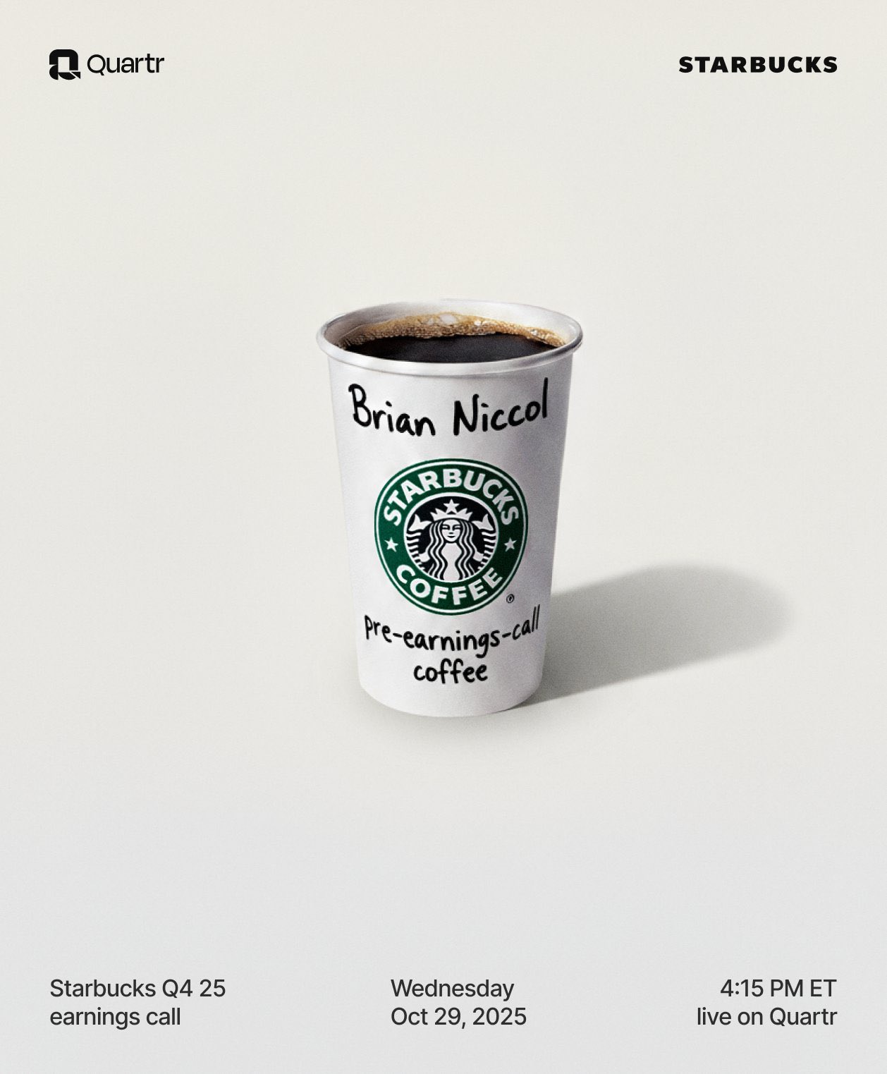 Starbucks earnings poster