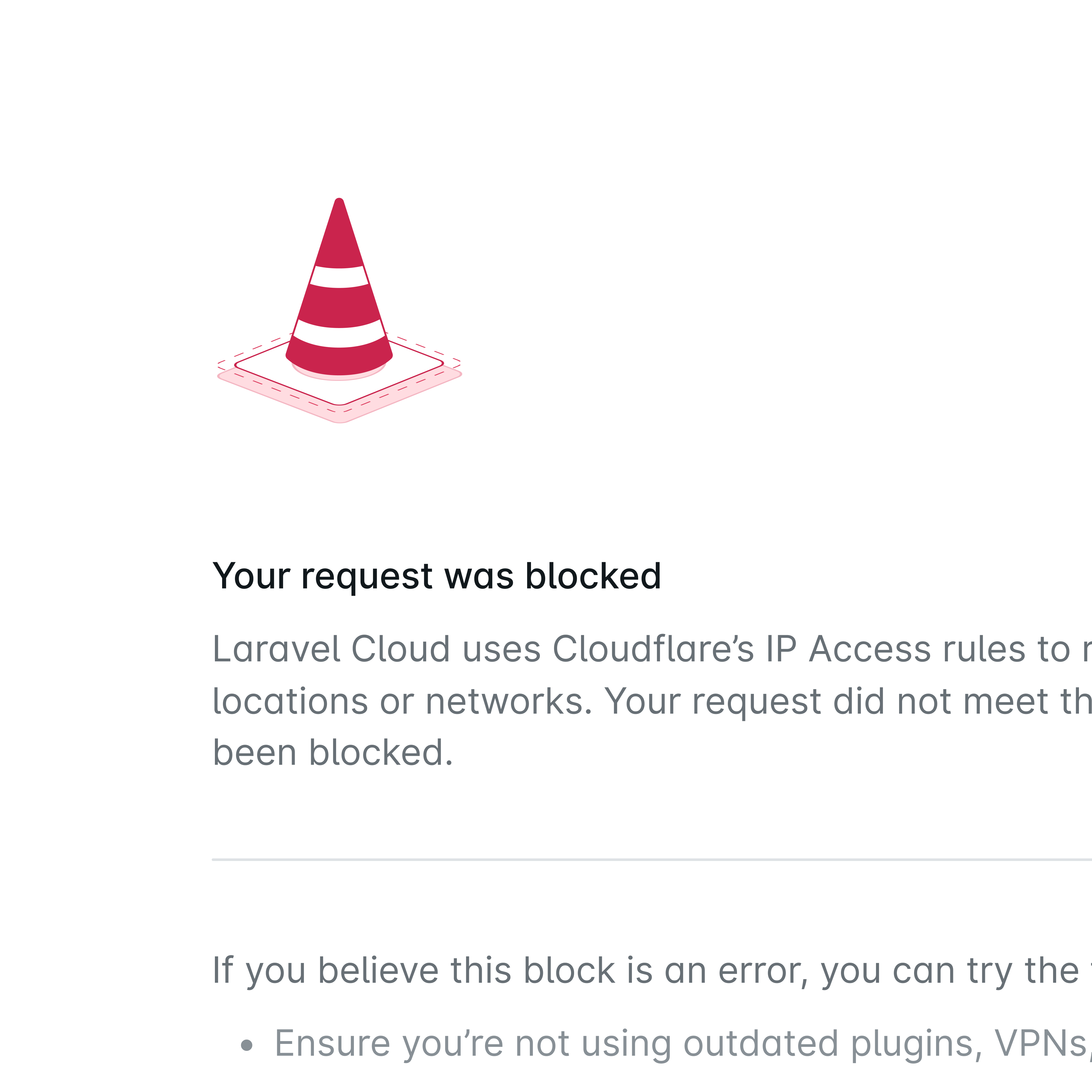 Laravel blocked-request error page