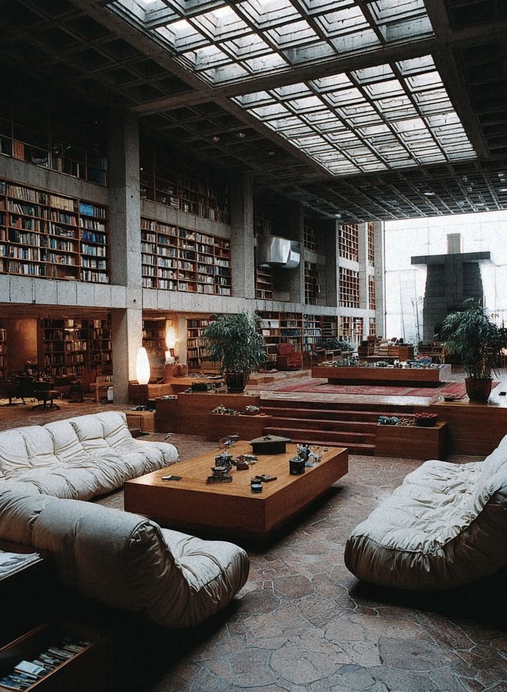 Double-height brutalist library