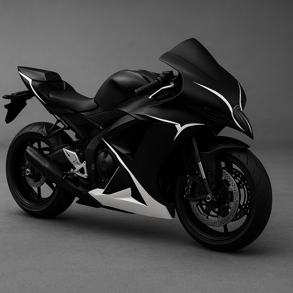Matte black sportbike concept render