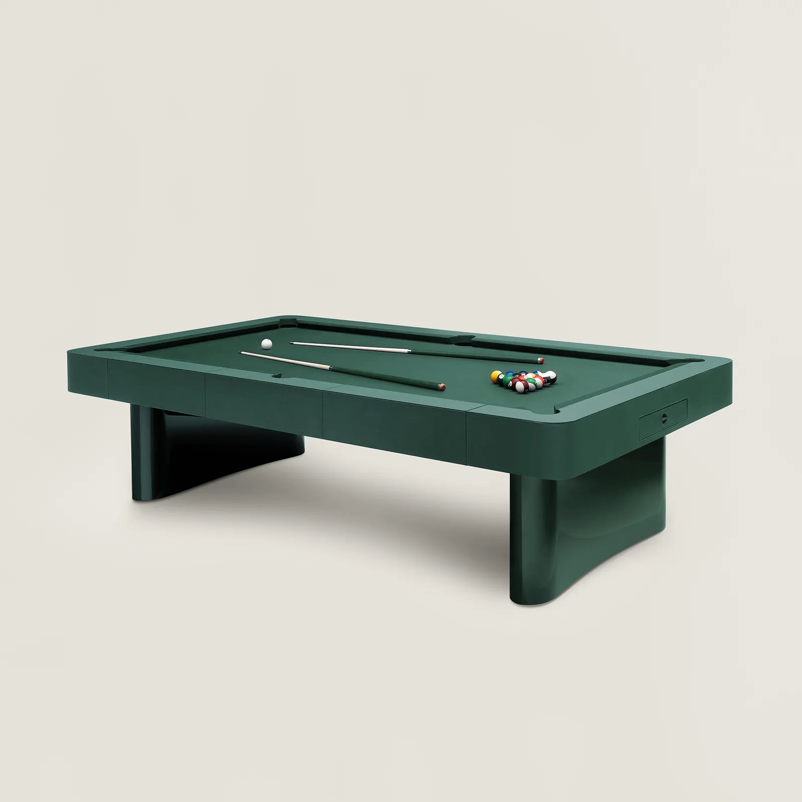 Forest-green pool table