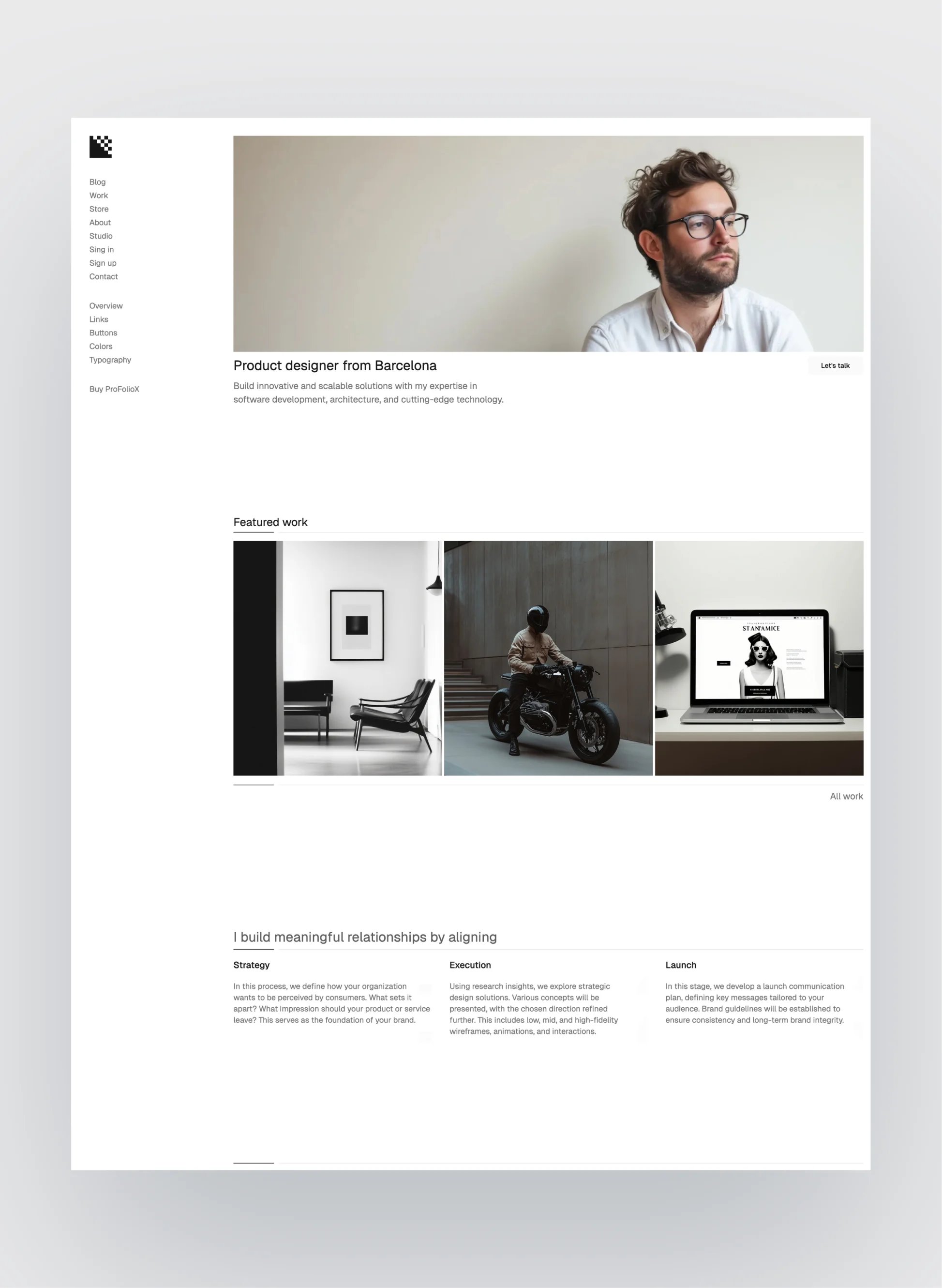 Editorial portfolio layout