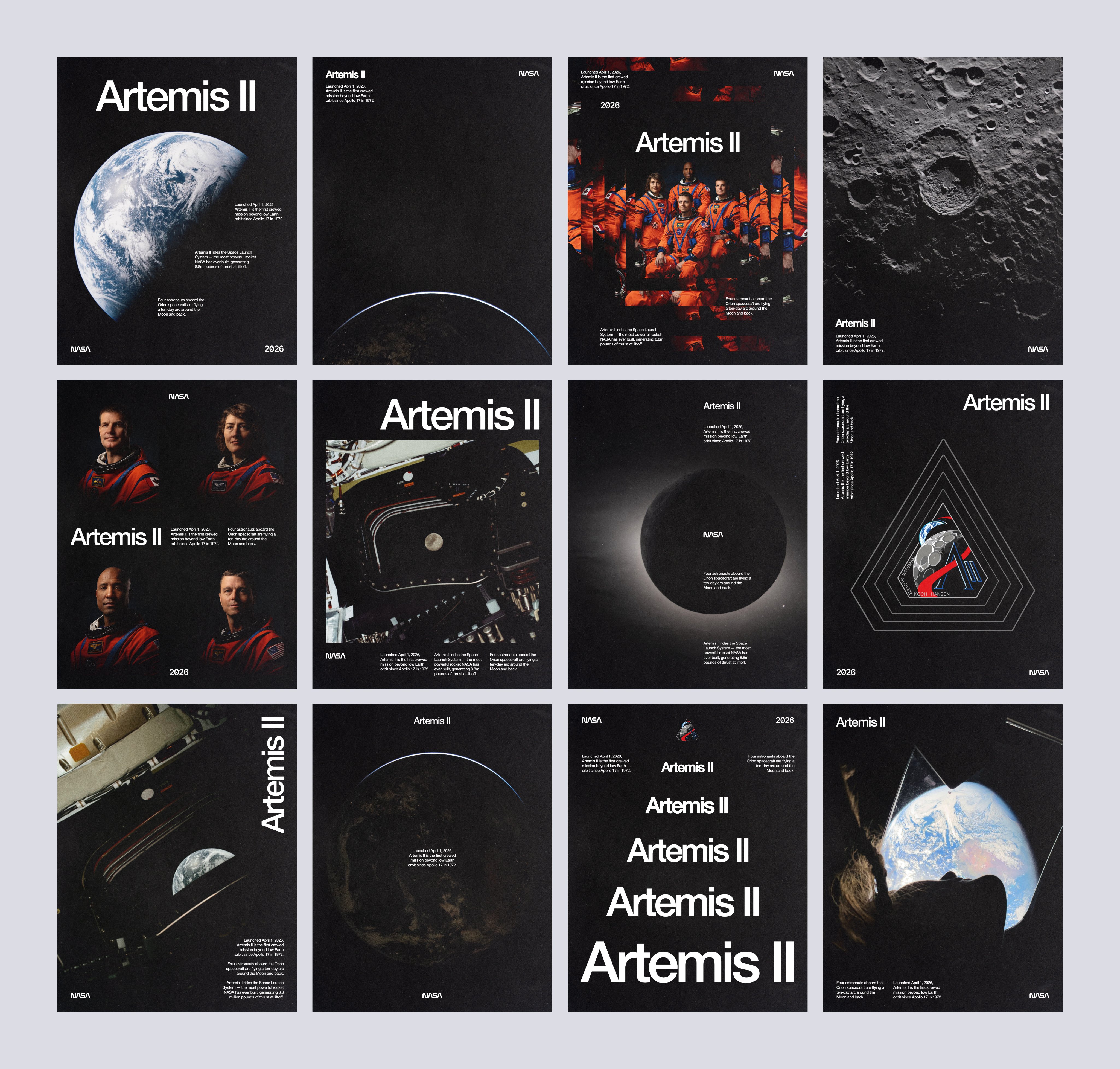Artemis II poster series grid