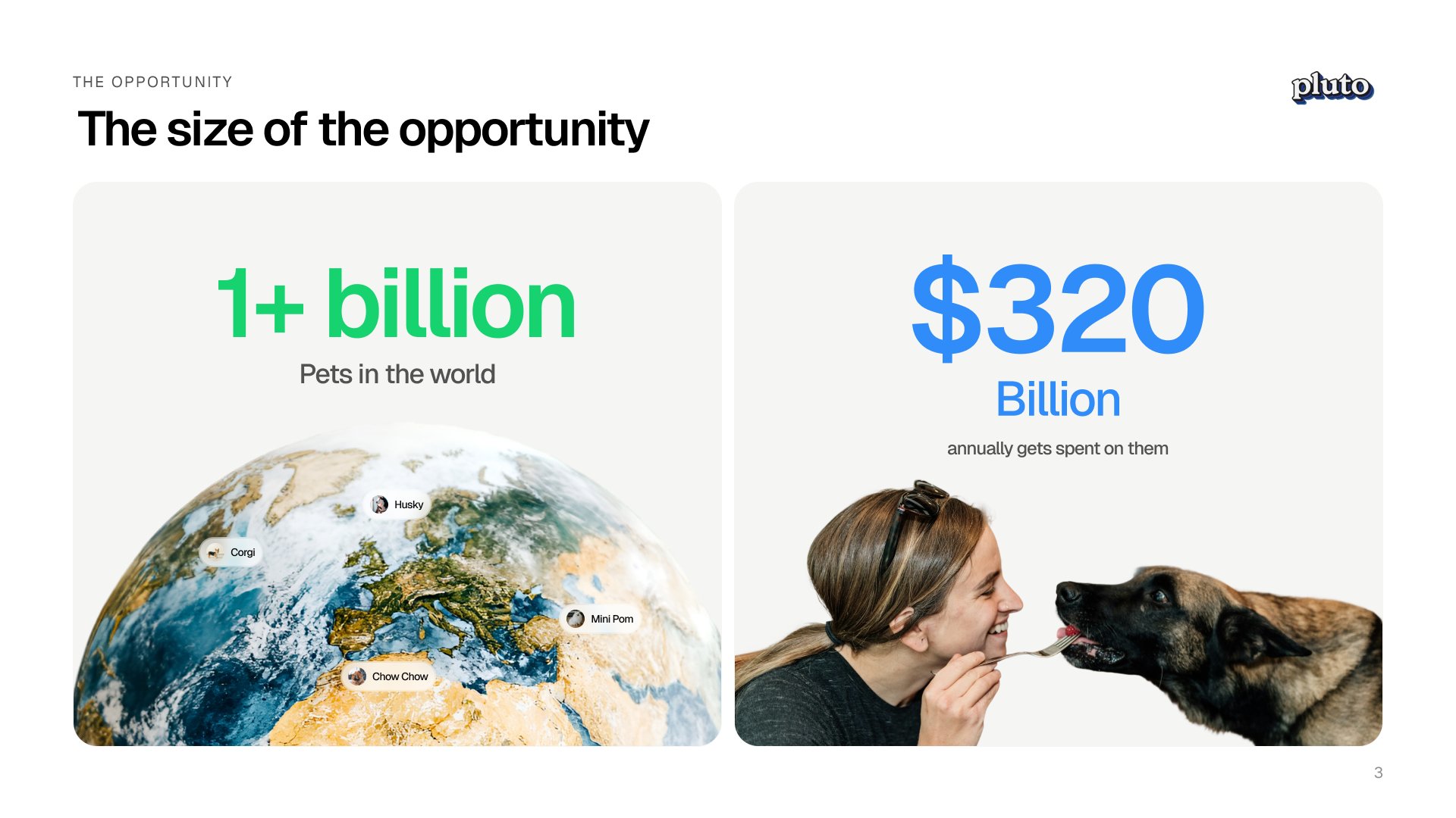 Pluto pitch deck, market-size slide