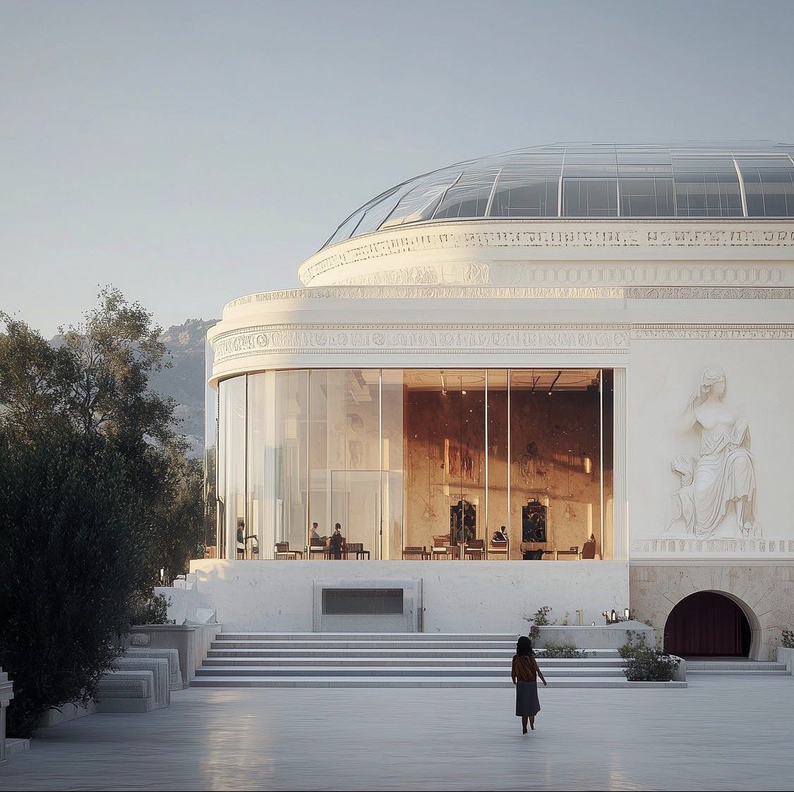 Neoclassical museum, glazed dome