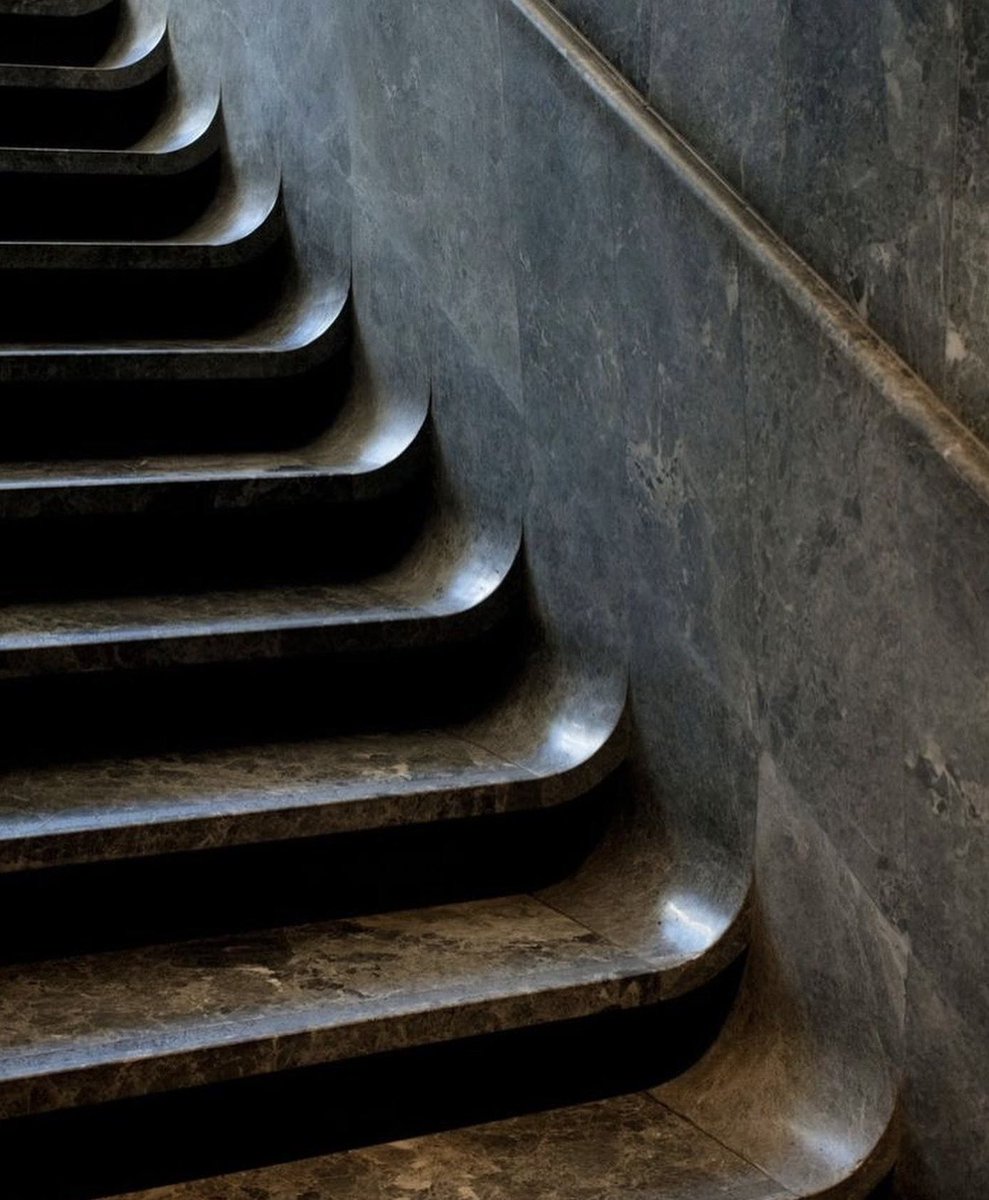 Worn marble staircase
