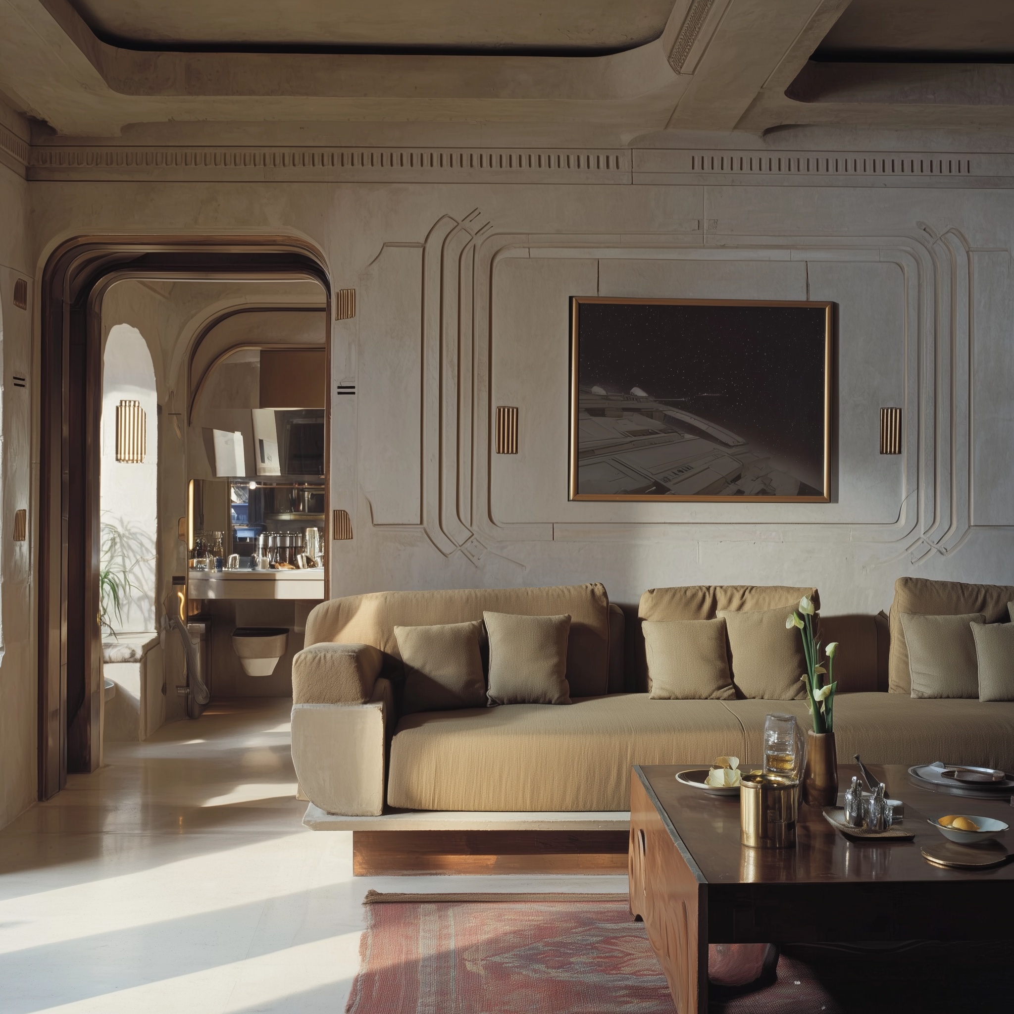 Retro-futurist sci-fi living room