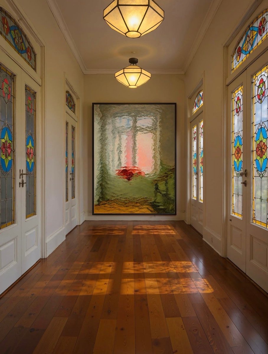 Stained-glass hallway, large canvas