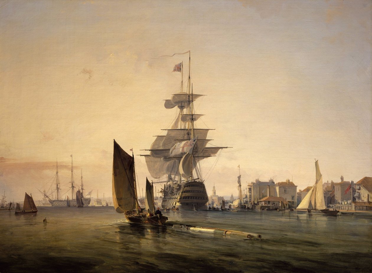 HMS Victory Entering Portsmouth
