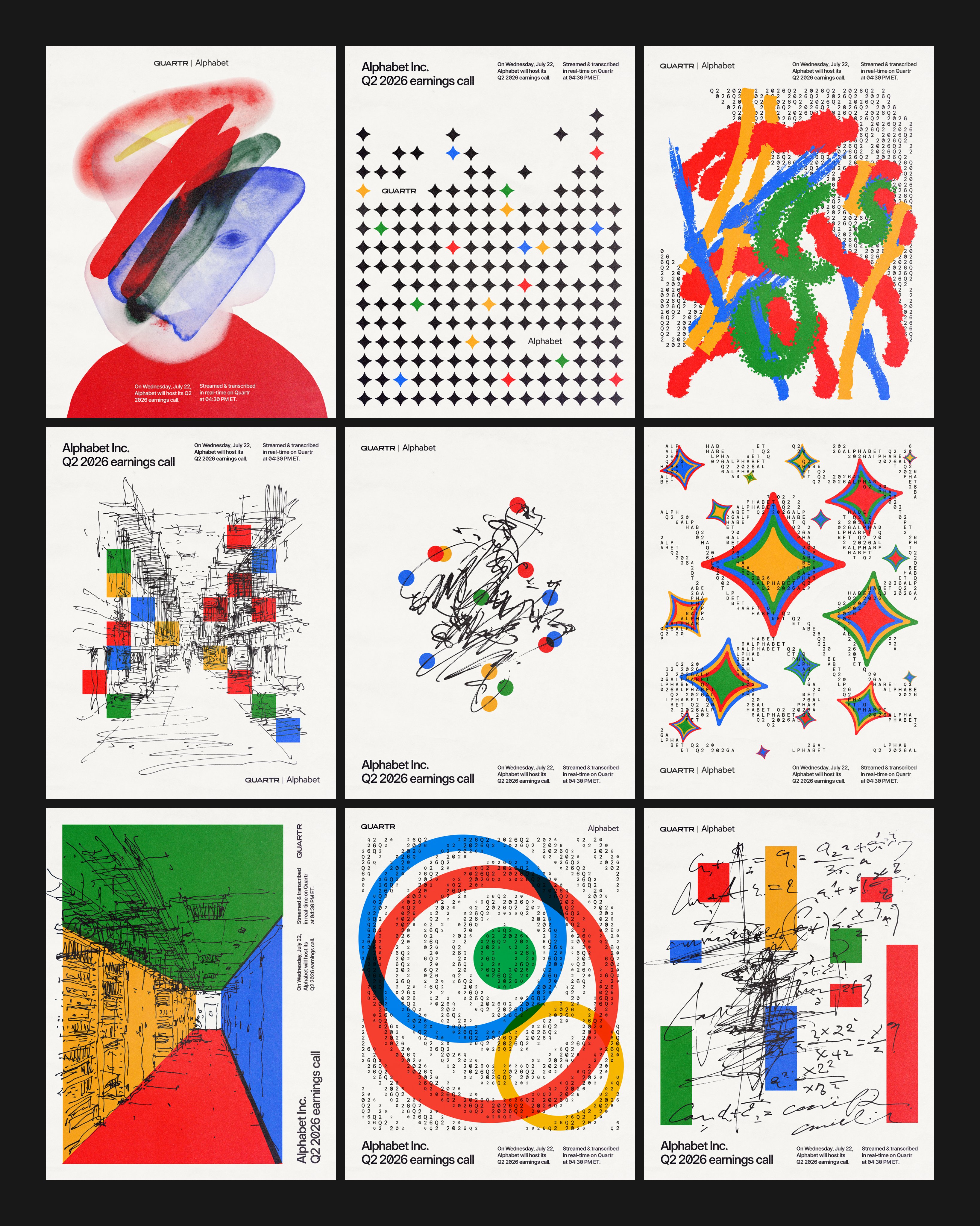 Alphabet Q2 2026 earnings call posters
