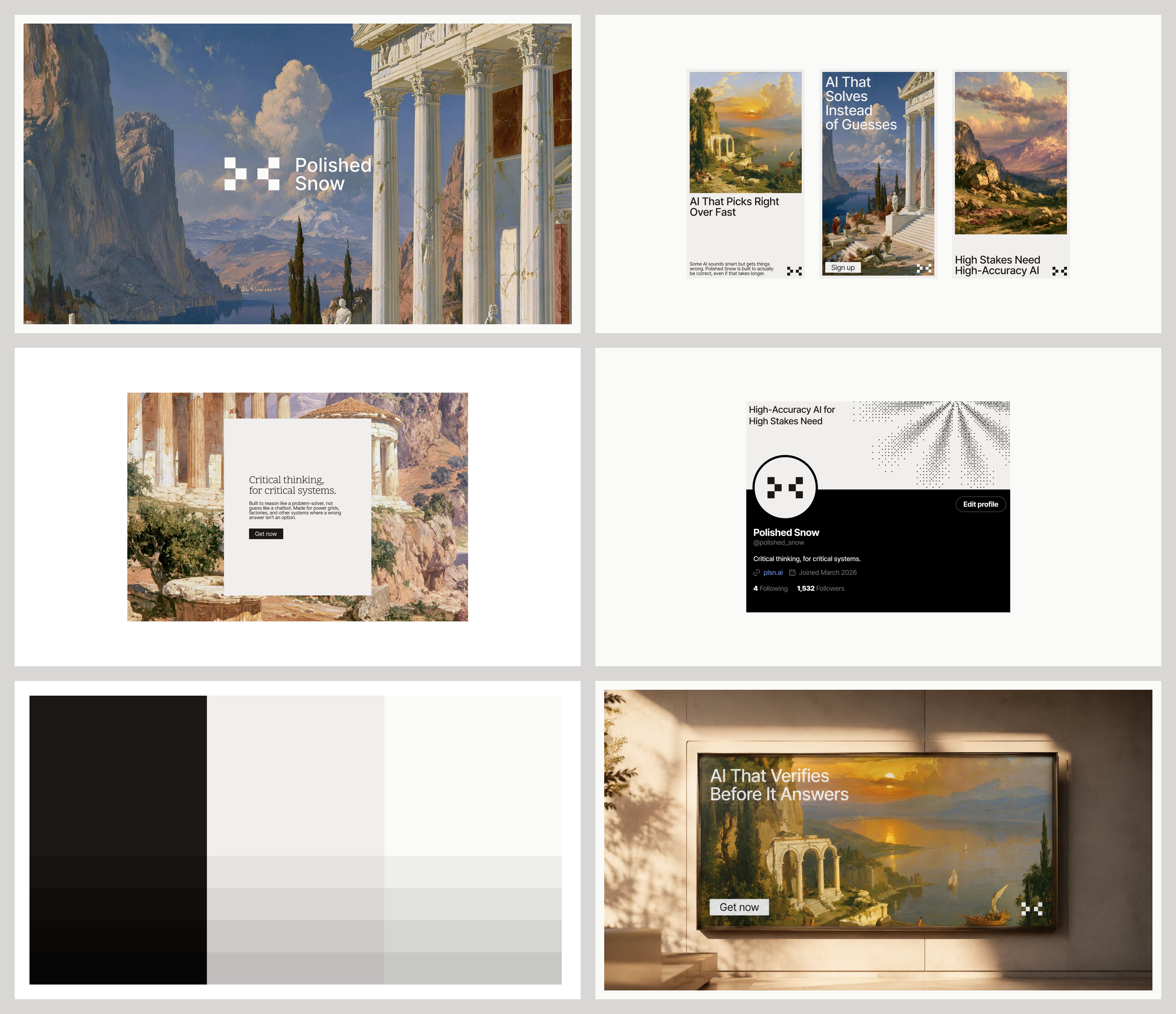 Polished Snow — classical-painting brand system
