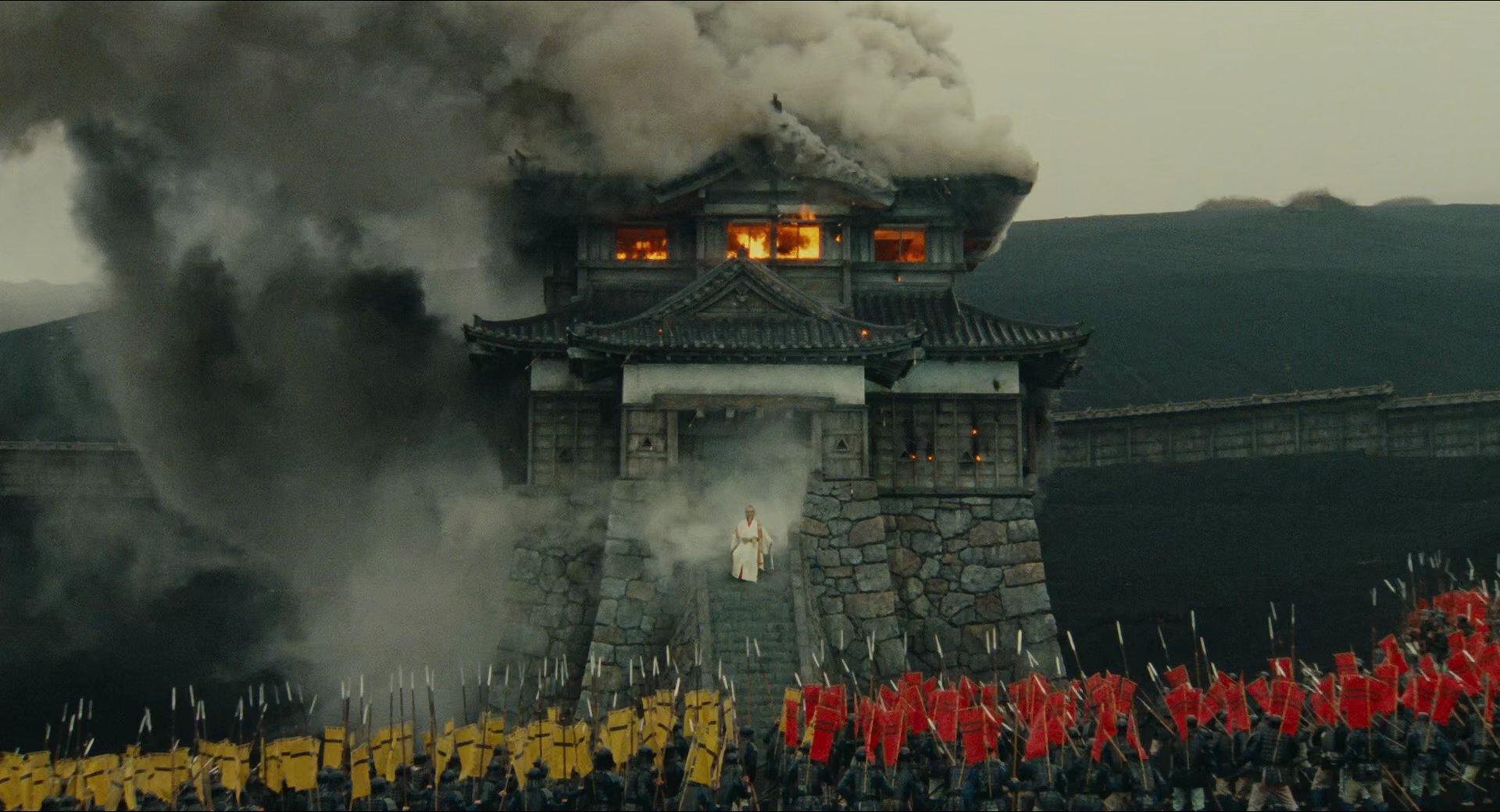 Ran — the castle burns (film still)