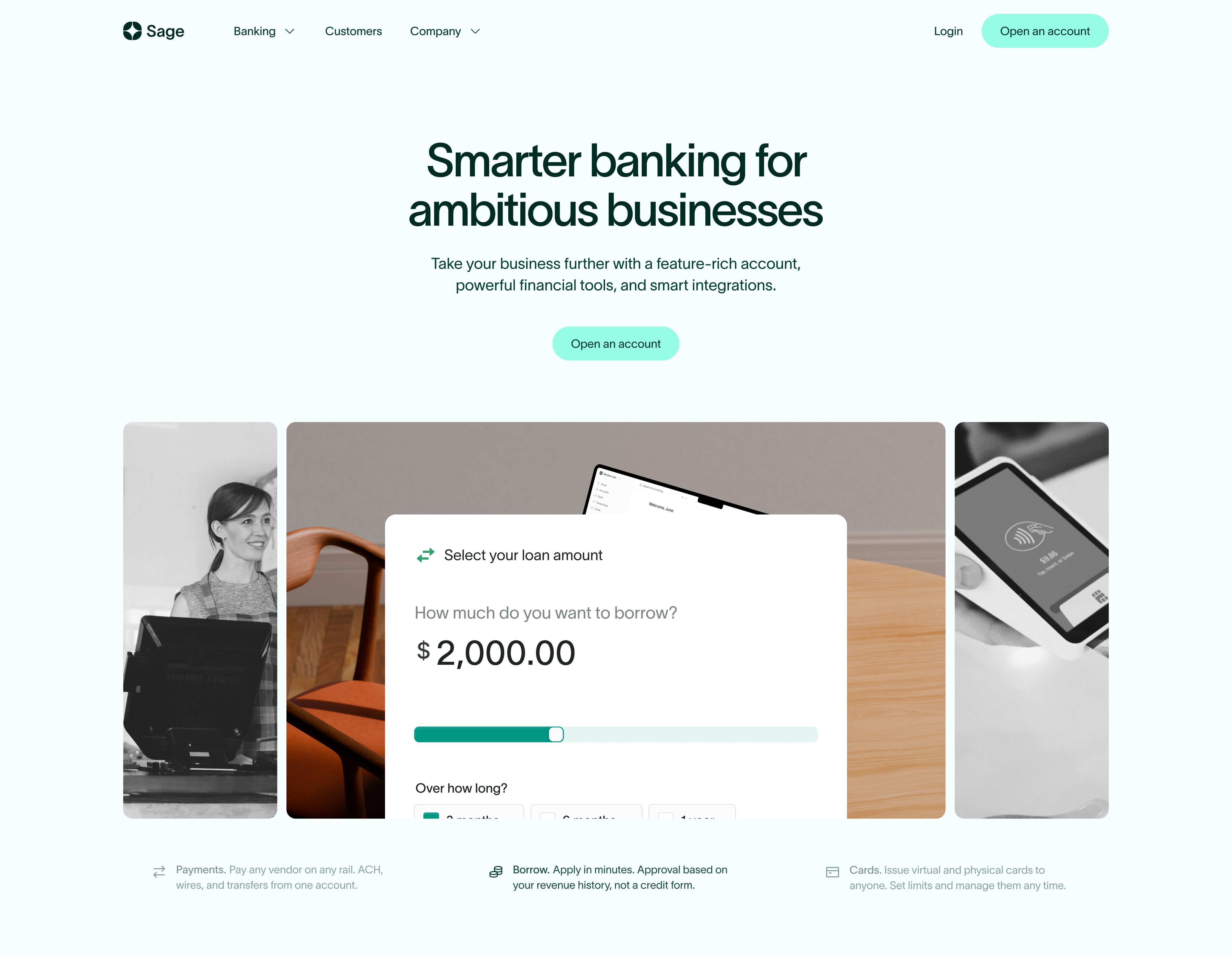 Sage business banking hero