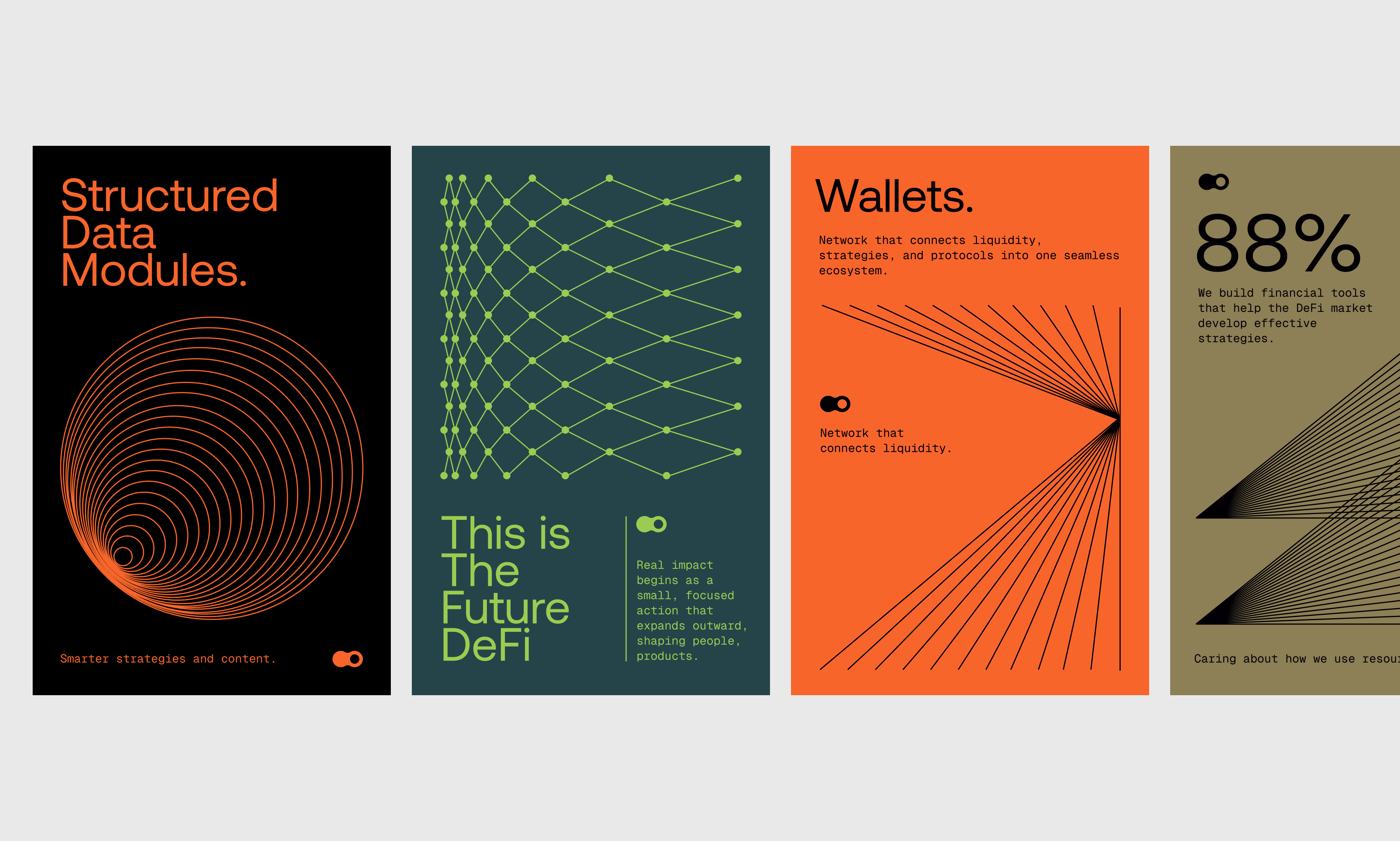 DeFi poster system in four colourways
