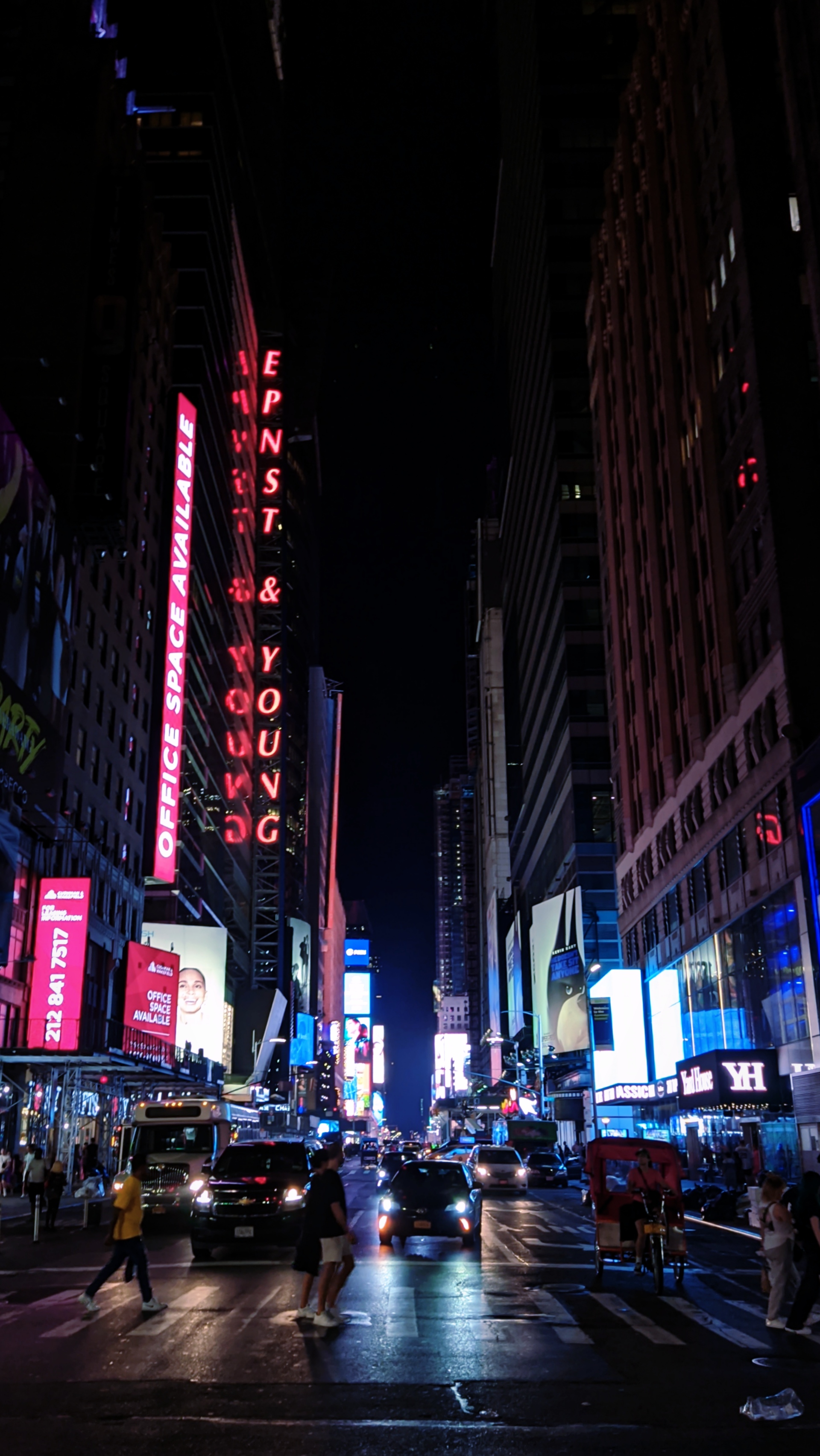 Times Square canyon at night