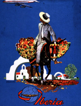 Iberia — flower mule on cobalt (1960)