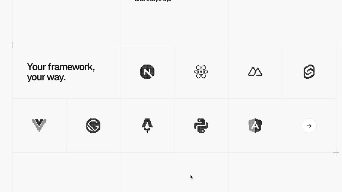Your framework, your way — logo grid